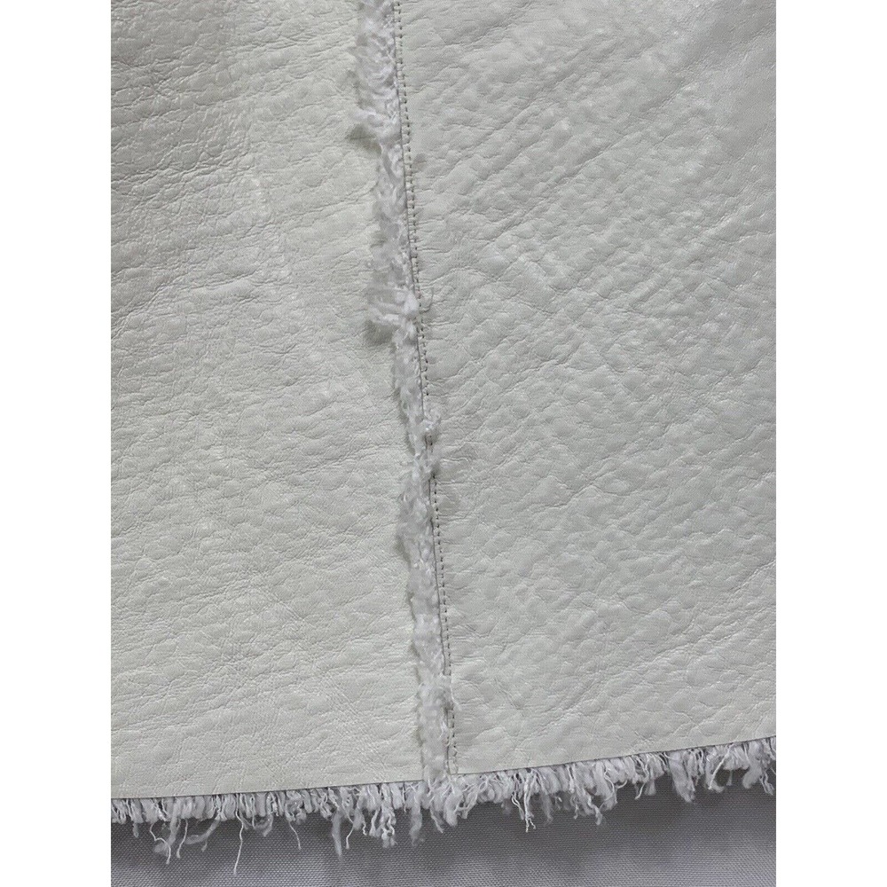 St. John Women’s White Made In Italy Leather Great For Spring  Trim Skirt NEW 10 - Picture 7 of 11